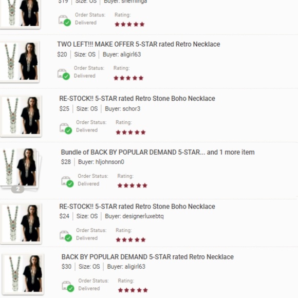 RESTOCK!! 5-Star Long Stone Retro Boho Necklace - Picture 7 of 8